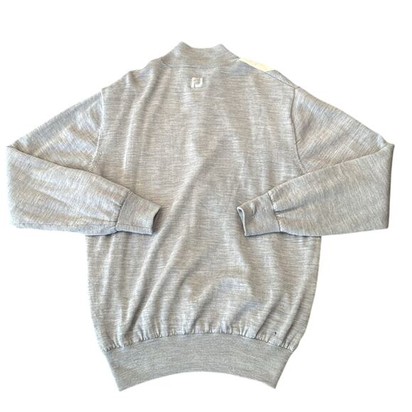 FootJoy Men's Lined Wool Half Zip Sweater Light Gray Size L - Picture 2 of 14